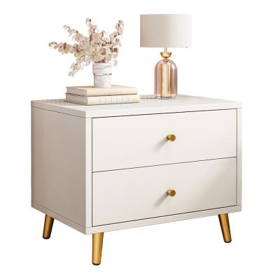 China Multifunctional Luxury Modern Metal Design New Style Metal Bedside Cabinet Side White Night Stand Gold Nightstands With Drawers for sale