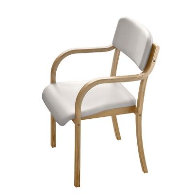 China Comfortable Upholstered Leisure Chair Wooden Stacking Chair Stacking Armchair for sale