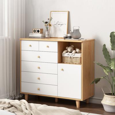 China Sustainable Solid Wood Type Bedroom Shelf Narrow Bedside Split Drawer Tiered Storage Furniture for sale