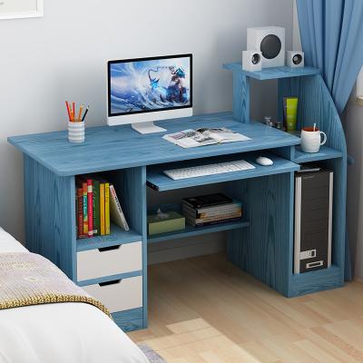 China Stock Hired Simple Desk Student Learning and Write Simple Computer Table Home Computer Desk with Shelf for sale