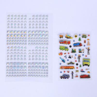 China Cute Custom Die Cut Puffy Sticker Sheets Notebook and Cup Decoration Cartoon Heart Decoration Stickers with Glitter Film for sale