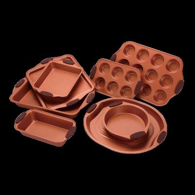 China Disposable Baking Dish Bakeware Sets With Silicone Handles And Copper for sale