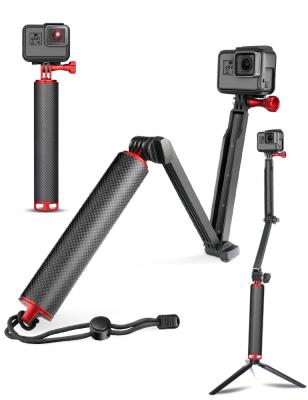 China Go Pro Camera Carbon Fiber 3 Way Handle Buoyancy Handheld Dive Rod Pole Sticks For Go pro for sale