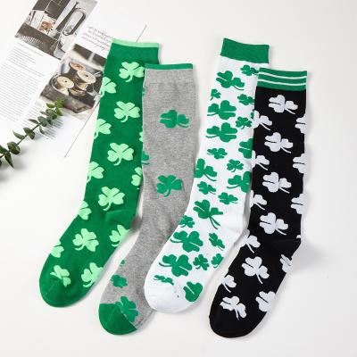 China Custom wholesale graffiti women's personality logo breathable hosiery Ginkgo leaf sports socks happy body cycling stockings for sale