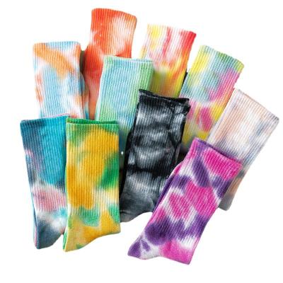 China Good price high quality breathable dyed knotting tube socks street men and women cotton basketball skateboard couples socks for sale