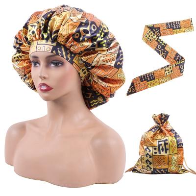 China Satin Customize Soft Satin Edge Scarf African Geometric Print Personal Logo Head Wrap Edge Wraps and Satin Sleep Hood for sale