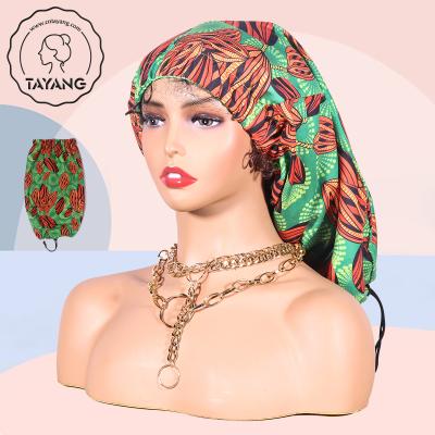 China Factory Direct Sales Designer Image Factory Direct Sales Custom Hat Women's Reversible Silk Turban Hoods With Drawstring for sale