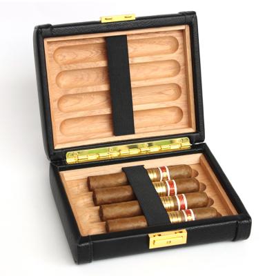 China Custom Leather Cigars Fashion Leather China Zigarren Boveda Leather Top 8 Cigars Travel Cigar Humidor for sale