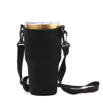 China Waterproof Neoprene Stand Coffee Cover Bags 30 Ounce Reusable Water Bottle Cover Coffee Mugs Cups for sale