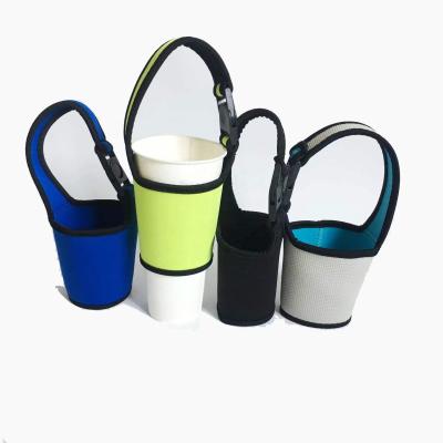 China Waterproof Neoprene Portable Cup Sleeve With Handle Insulated Cup Cover For Home Office Outdoor Traveling Accept Customized for sale