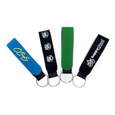 China Promotion Quality Customized Neoprene Key Chain Insulated Wear Resistant Wrist Strap Lanyard Keychain for sale