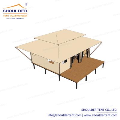 China Custom Wholesale Camouflage/Field Beautiful Luxury Resort Tent Glamping Hotel Tent For Camp for sale