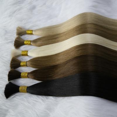 China 22inch 24inch Nature Color Remy Human Hair Extensions Virgin Hair Bulk Bundles Hair Bulk for sale