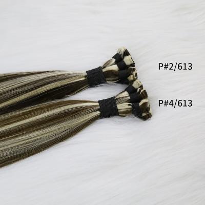 China 100% Rusia Hand Ted Weft Hand Tied Straight Hair Raw Curly 100% Extensions for sale