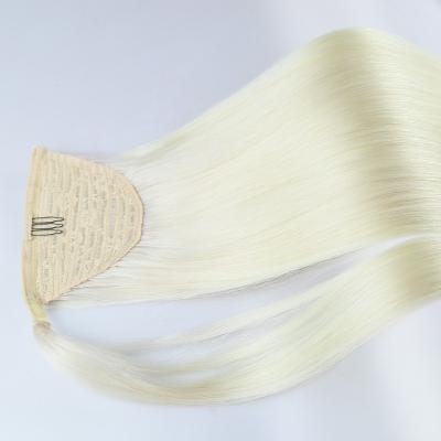 China Straight Without Haircut 24 Inch 120g 80% Silver Ponytails European Remy Human Hair Extensions for sale