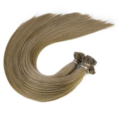 China Silky Straight Wave Customized Drawn Flat Tip Double Tip Remy Hair Hand Tied Russian Hair Weft Extensions for sale