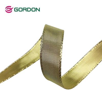 China Hot Sales Christmas Product Eco - Friendly Metallic Ribbon Special Gold Metallic Ribbon For Gift Wrapping for sale