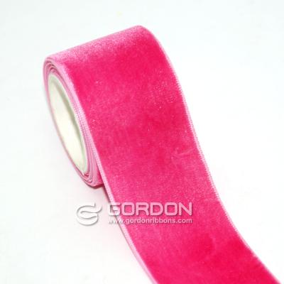 China High Tenacity 50mm Wide Single Face Non-Stretch Solid Color Velvet Ribbon for sale