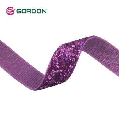 China 19mm Viable Velvet Color Velvet Ribbon Purple Green Decorative Cable Ribbon for sale