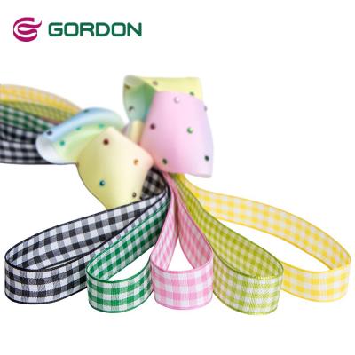 China Anti-Bacteria Wholesale Plaid Tartan Ribbon Checked Plaid Gingham Ribbon for sale