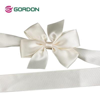 China Gordon Ribbons Pre-Tied Satin Ribbon Sustainable Bow with Elastic Loop Gift Package Ribbon Bow for sale