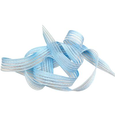 China Anti-bacteria Gordon Ribbons Satin Edged Organza Ribbon Roll Organza Satin Ribbon for sale