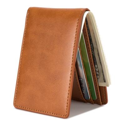 China Custom Slim Wallet RFID Stylish Thin Wallet Men Leather RFID Blocking Minimalist Bifold Leather Wallet for sale