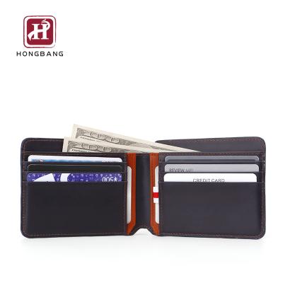 China Full Grain Design Minialist RFID Leather Slim Wallet With Money Clip For Men for sale