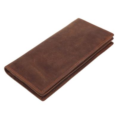 China Wholesale Custom Genuine Leather RFID Men Wallet Style Travel Wallet Leather Long Purse for sale