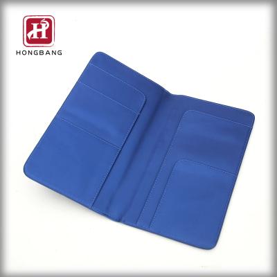 China Fashion Men Checkbook Wallet Genuine Leather Folder With Credit Card Holder Rfid Passport Holder Wallet for sale