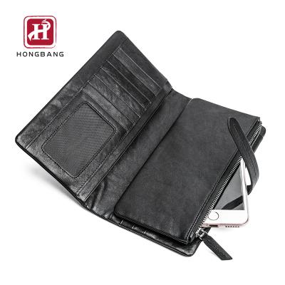 China RFID Leather Wallet Type Long Phone Wallet for sale