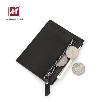 China PU Pocket Credit Card Holder Business Card Holder Coin Zipper Recyclable Leather Card Holder for sale