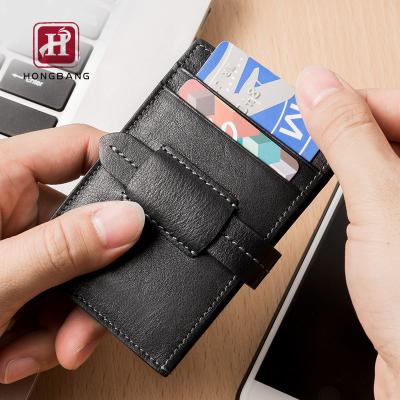 China Custom Name Card Holder Credit Card RFID Blocking Leather Business Card Holder for sale