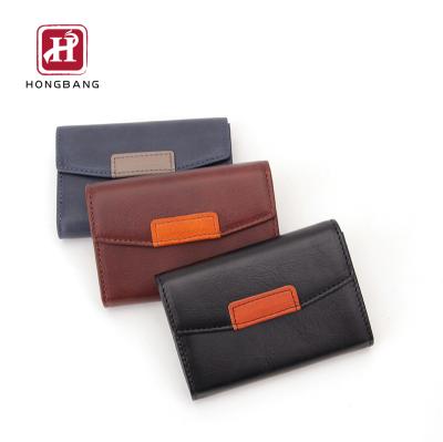 China New Arrival RFID Full Grain Leather Men's Wallet Business Card Holder NATIONAL Name Card Holder Card Holder With Coin Pocket for sale