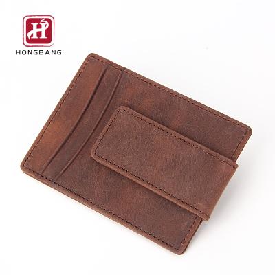 China Card holder with magnet clip leather card holder with magnet clip card holder for sale