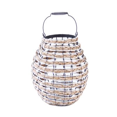 China Romantic handwoven candlelight rattan lantern in natural colors for sale