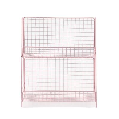 China High Quality Sustainable Metal Supermarket Storage Basket Removable Merchandise Display Stand 3 Tier Round Iron Basket for sale