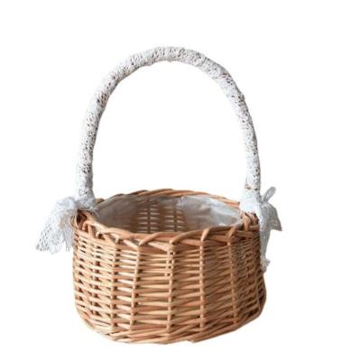 China Factory Direct Sale Modern Willow Woven Flower Basket Florist Handmade Flower Basket for sale