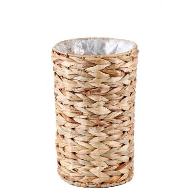 China Best Selling Modern Hyacinth Wicker Flower Plate Water Storage Woven Basket for sale