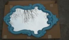 China ABS framed wall mirror ,hanging mirror,blue decorative mirror for sale