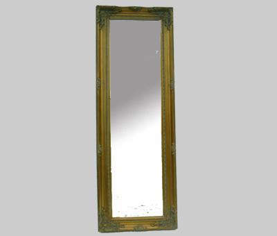 China wood antique golden color full length mirror,wood framed bedroom mirror for sale