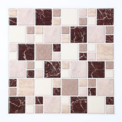 China mosaic bathroom walls vinyl tiles sticker kitchen backsplash panel home decor 3d diy PVC self adhesive tile for sale