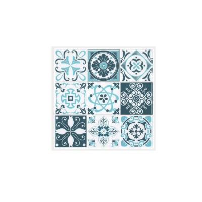 China Square Mosaic Backsplash Self Adhesive PVC Wall Tile blue Peel and Stick Bathroom Tiles for sale