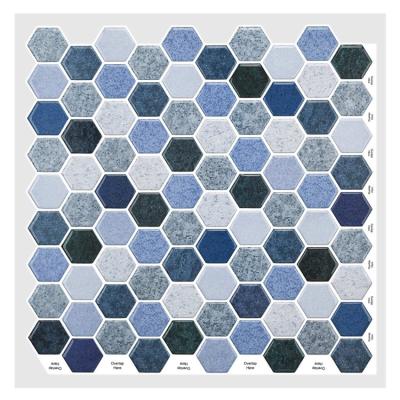 China 3D Wallpaper Home Decoration Designs peel stick Kitchen waterproof oil proof hexagon Wall Tile for sale