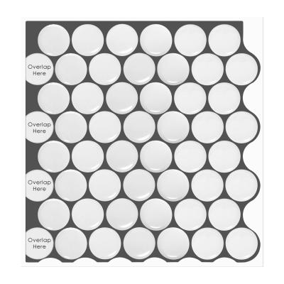 China Penny Pvc self adhesive backs Mosaic smart tiles 3d tiles walls Backsplash wall peel and stick tile for sale