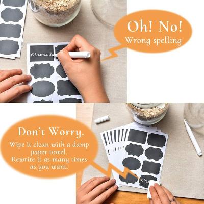 China Reusable Wholesale chalkboard sticker bottle marker label kitchen bottle and jars eye-catching sign for sale