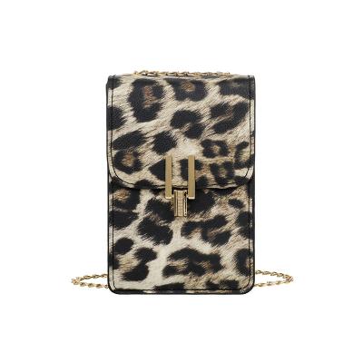 China Daily Wholesale Crossbody Phone Bag Leopard Print Leather Leather Shoulder Cross - Body Cell Phone Bag For Women for sale