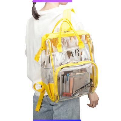 China Waterproof Transparent School Backpack PVC Book Bag Book Backpack Leisure Waterproof Bag See Through Transparent Backpack for sale