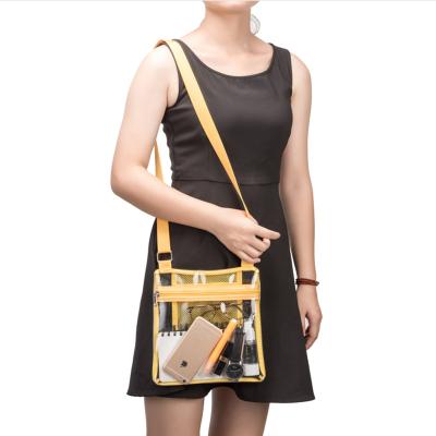 China Water Proof PVC Waterproof Transparent Clear Cross - Body Bag Concert Stage Approved Clear Cross - Body Bag With Shoulder Strap for sale