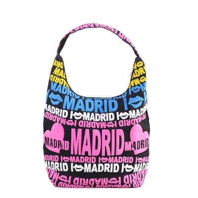 China Wholesale Fashion Travel Souvenir Bag Custom Printing City Name Printing Canvas Souvenir Hobo Bag City Name Printed Canvas Tote Bag for sale